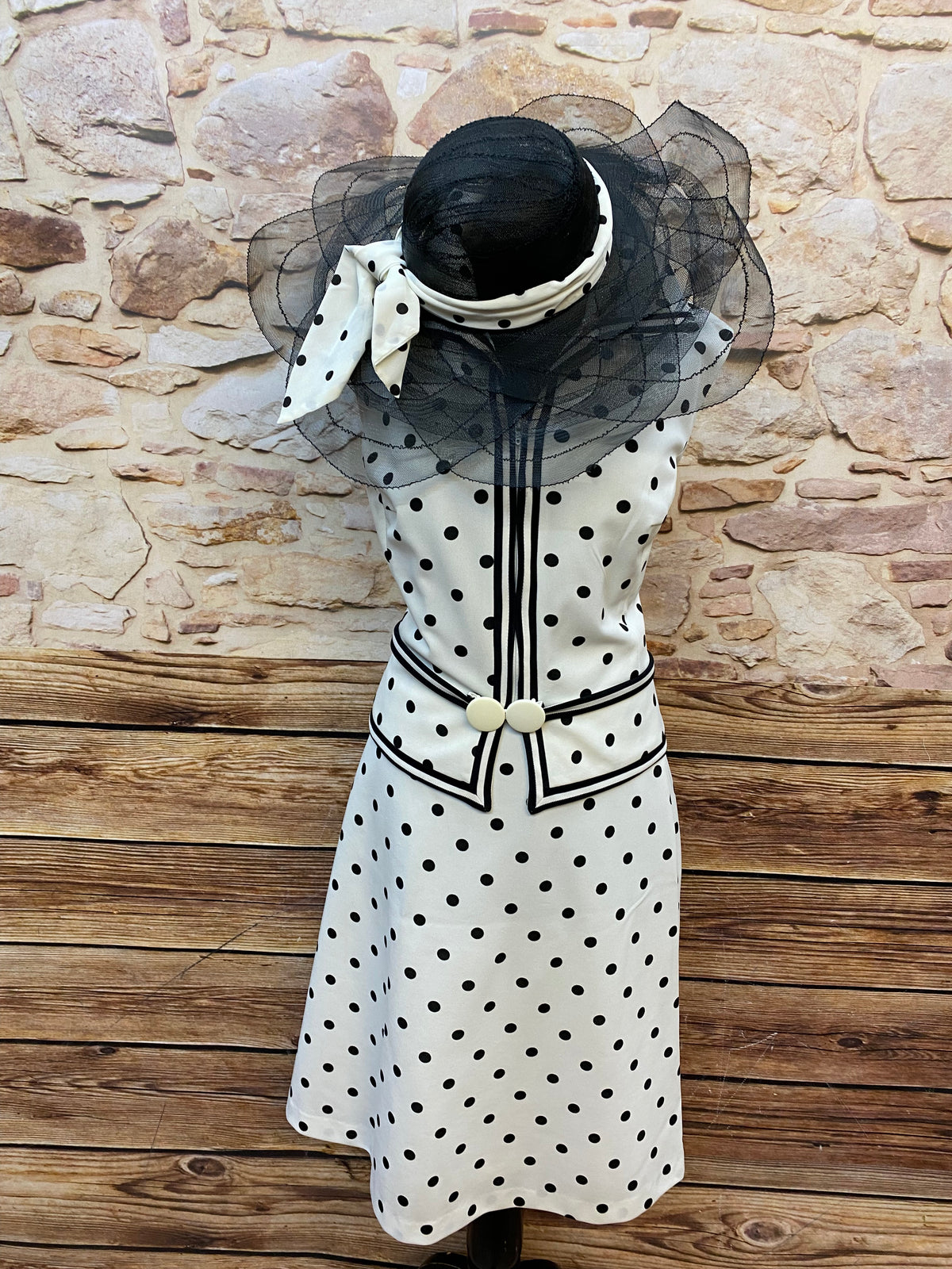 Vintage Outfit im 50er Jahre Stil, 5teilig mit Polka Dot´s Gr.48