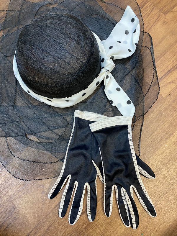 Vintage Damen-Kostüm im 50er Jahre Stil, 5teilig mit Polka Dot´s Gr.48