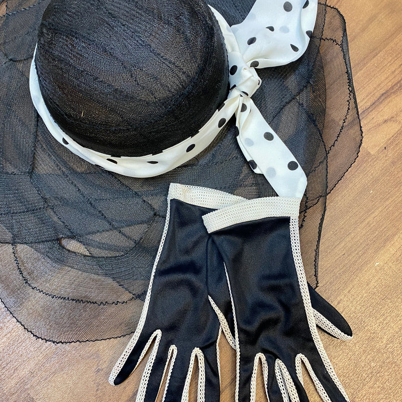 Vintage Damen-Kostüm im 50er Jahre Stil, 5teilig mit Polka Dot´s Gr.48