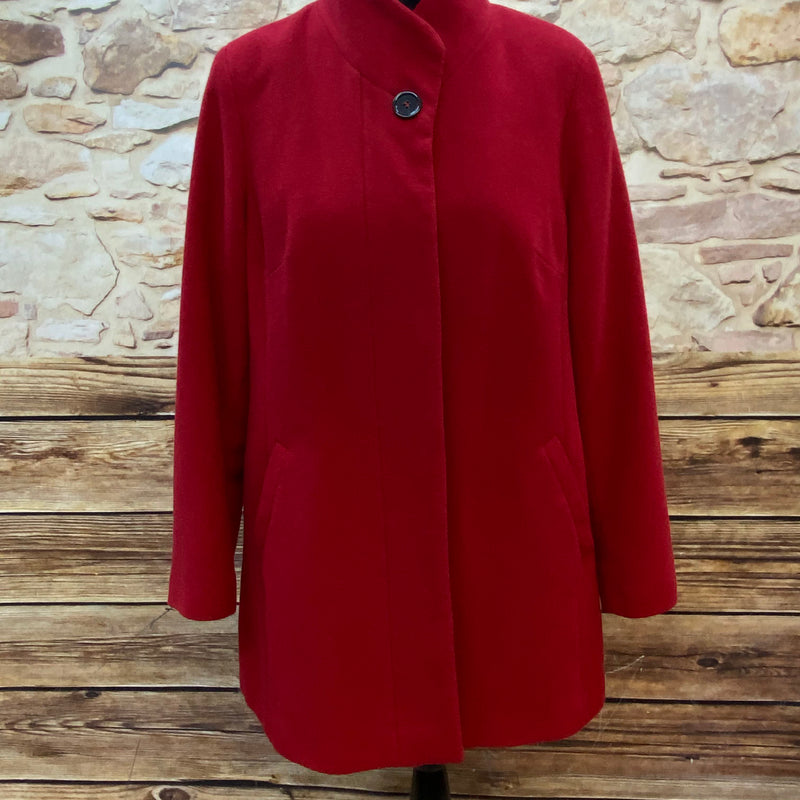 Eleganter Roter Wollmantel mit Kaschmir, Gr.38, Vintage