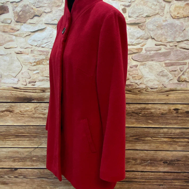 Eleganter Roter Wollmantel mit Kaschmir, Gr.38, Vintage