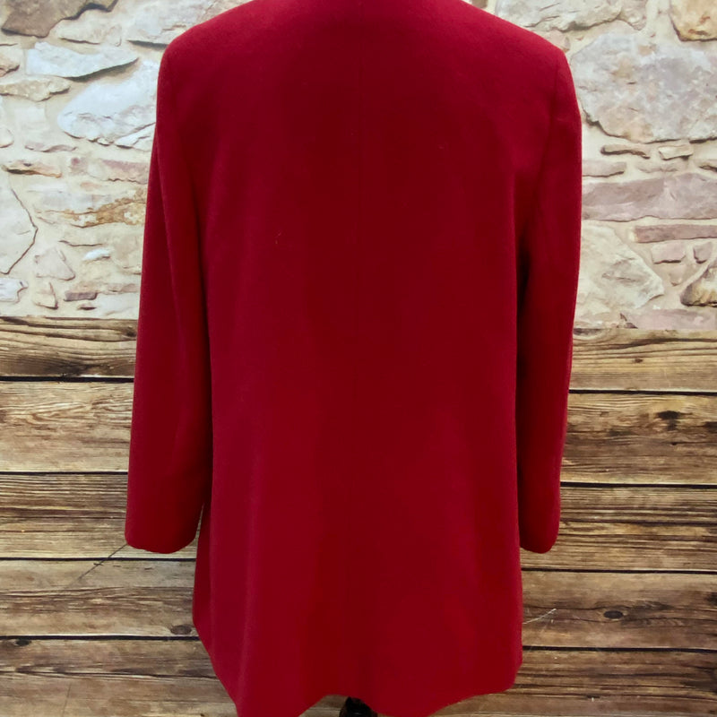 Eleganter Roter Wollmantel mit Kaschmir, Gr.38, Vintage
