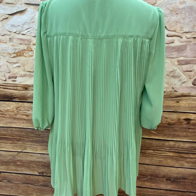 Vintage-Tunika in Münzgrün mit Goldverzierungen – Größen XL