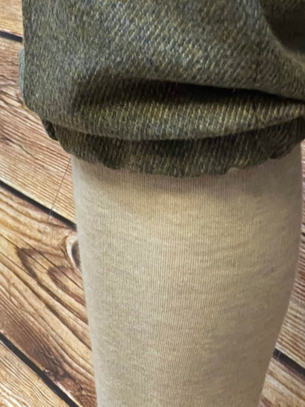 Vintage Knickerbocker Hose Grün/Grau Fischgrat Wolle Mix | Gr. 54 (100 cm)