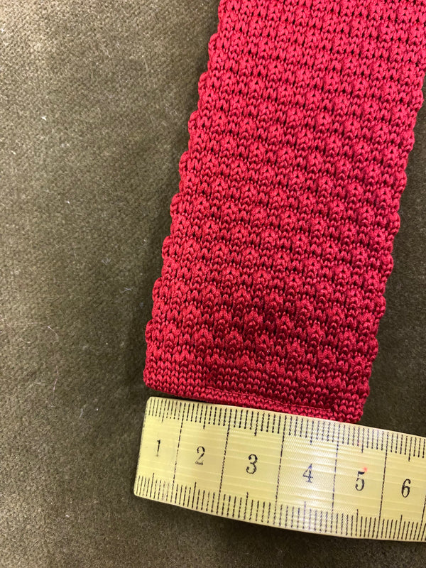 Schmale rote Strickkrawatte Vintage Krawatte Herren