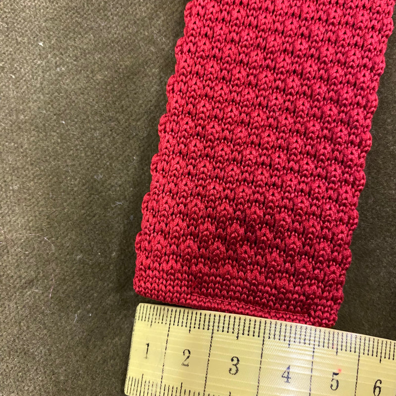 Schmale rote Strickkrawatte Vintage Krawatte Herren
