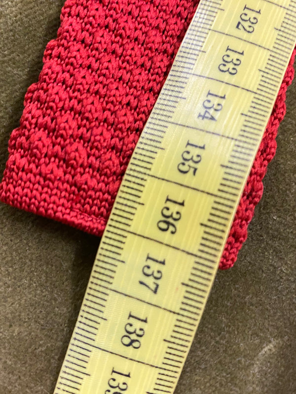 Schmale rote Strickkrawatte Vintage Krawatte Herren