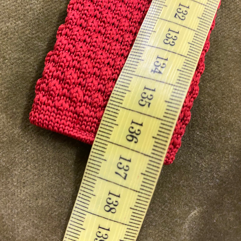 Schmale rote Strickkrawatte Vintage Krawatte Herren