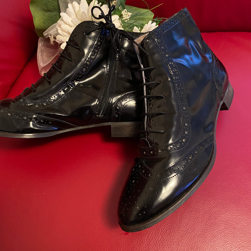 Elegante Vintage Lackschuhe Gr.40 in schwarz