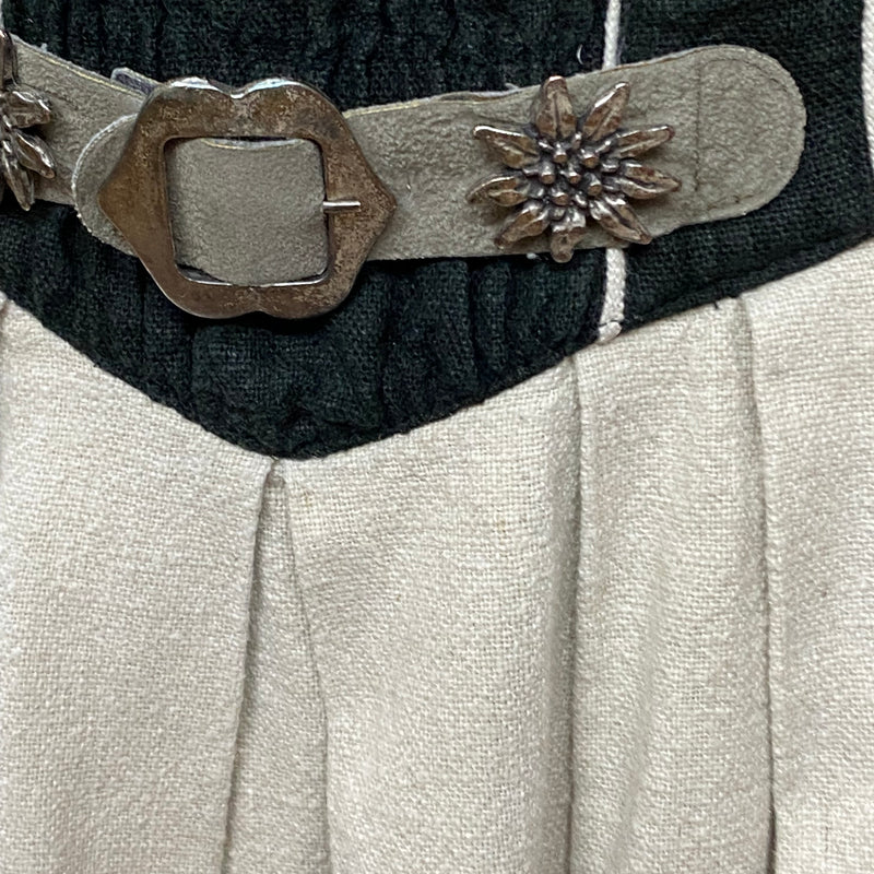 Kurzes ärmelloses Landhaus  Kleid Trachtenkleid. Gr.36 natur/schwarz