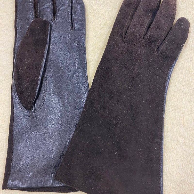 Brauen Vintage Damen-Wildlederhandschuhe