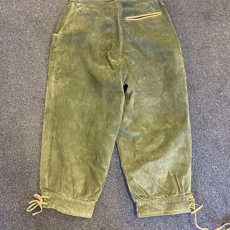 Damen Trachten Kniebundlederhose in Olivgrün – Größe 36
