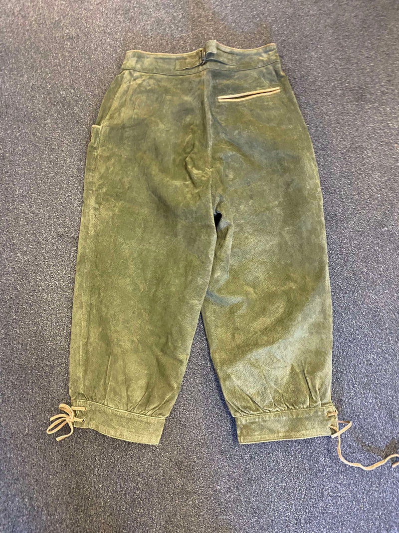 Damen Trachten Kniebundlederhose in Olivgrün – Größe 36