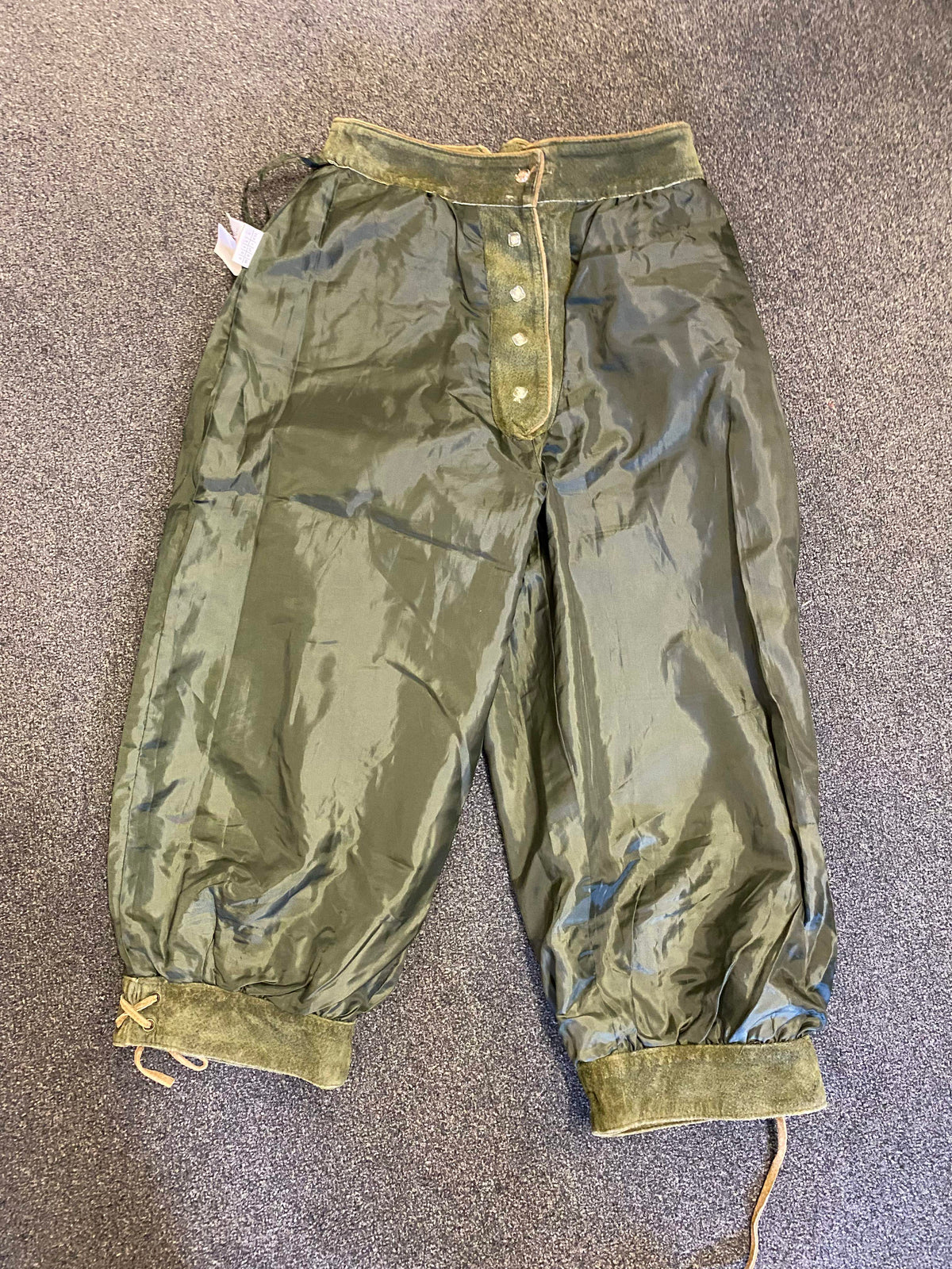 Damen Trachten Kniebundlederhose in Olivgrün – Größe 36