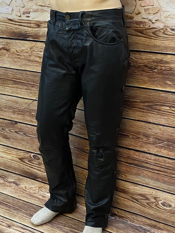 Vintage Lederhose in schwarz Gr.34, Ansicht 2