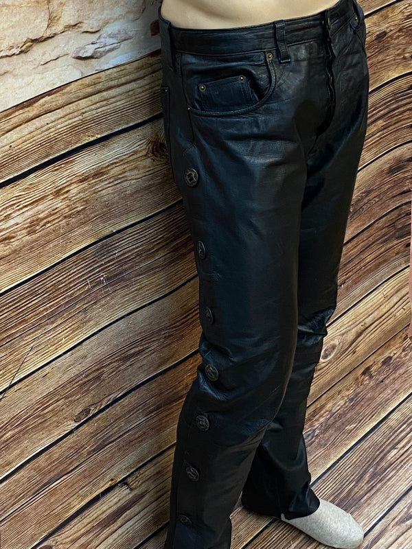 Vintage Lederhose in schwarz Gr.34, Ansicht 3