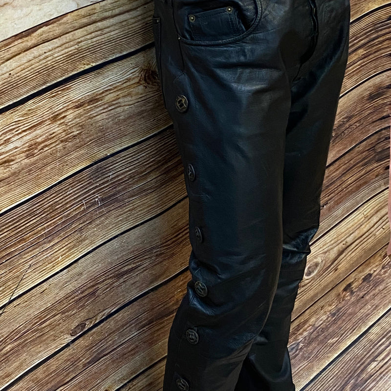 Vintage Lederhose in schwarz Gr.34, Ansicht 3