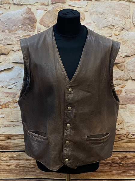 Hochwertige Herren Lederweste Vintage Dunkelbraun
