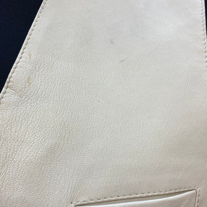 Herren Lederweste Vintage – Creme, Gr. L