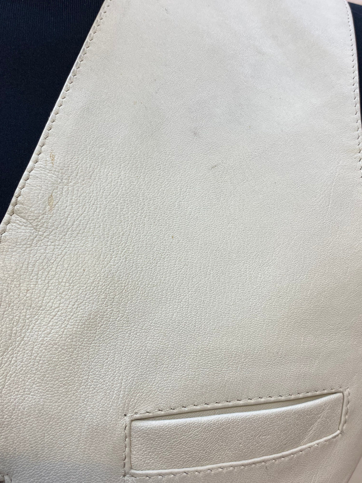 Herren Lederweste Vintage – Creme, Gr. L