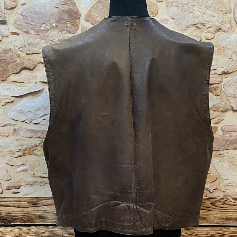 Hochwertige Herren Lederweste Vintage Dunkelbraun
