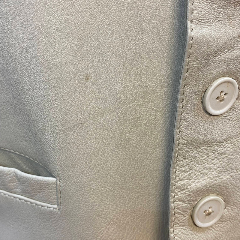 Herren Lederweste Vintage – Creme, Gr. L