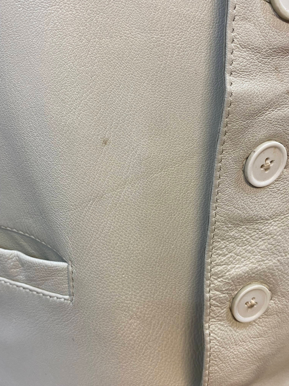 Herren Lederweste Vintage – Creme, Gr. L