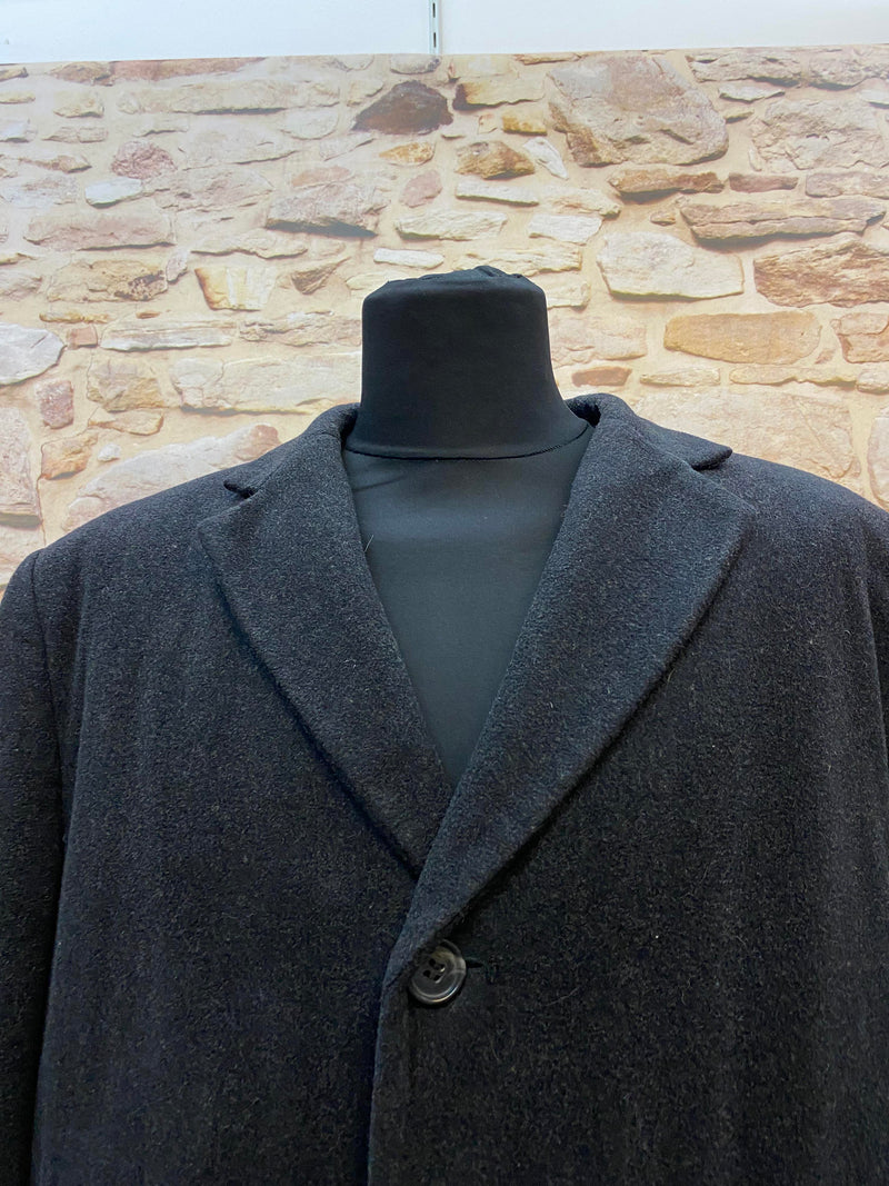 Schwarzer Peaky Blinders Mantel – Knielang, Vintage Gr.54