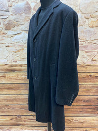 Schwarzer Peaky Blinders Mantel – Knielang, Vintage Gr.54