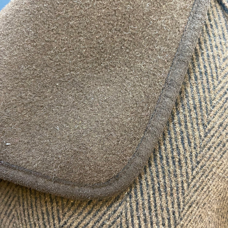 Vintage Damenmantel aus Schurwolle und Angora, Braun – Größe 50