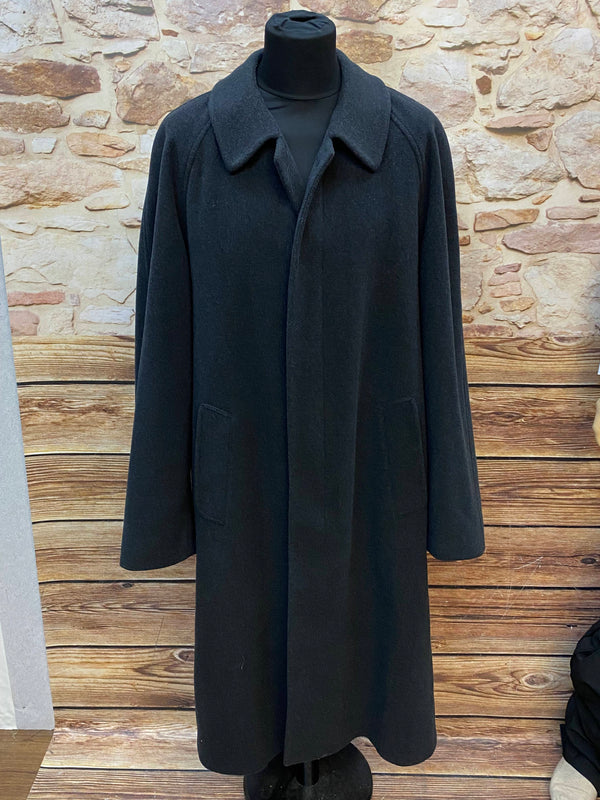 Vintage Herrenmantel Hansen Das Herrenhaus – Gr. 110, Schwarz, Wool & Cashmere