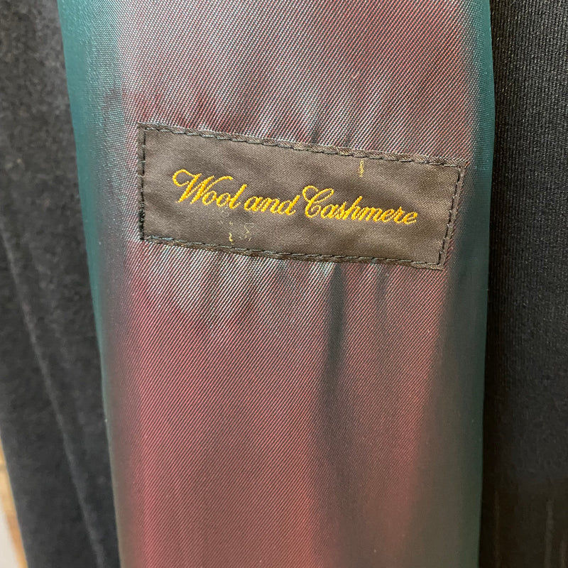 Vintage Herrenmantel Hansen Das Herrenhaus – Gr. 110, Schwarz, Wool & Cashmere