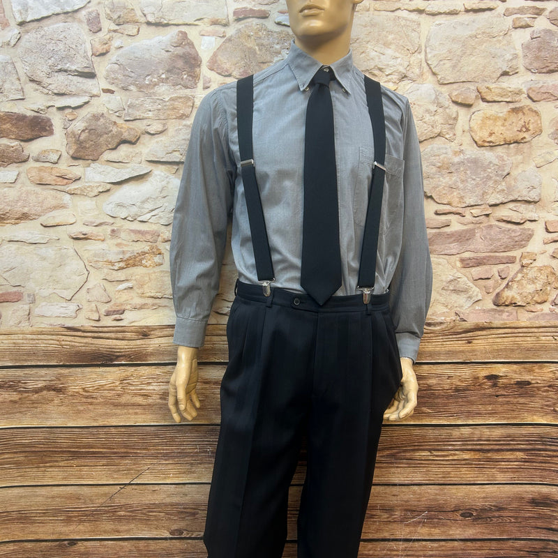 Komplett-Outfit im Peaky Blinders Stil – Gr. 52 (mit Hosenträgern, Krawatte & Schiebermütze)