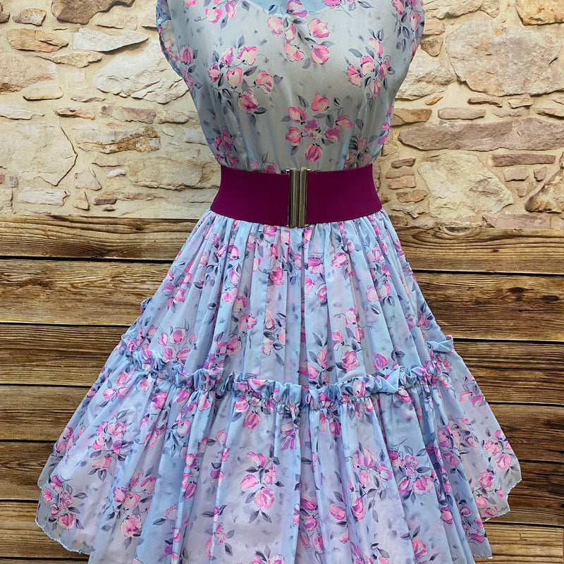 True Vintage 50er Jahre Petticoat-Kleid Nylon Gr. 36/38 Selten Unikat