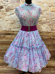 True Vintage 50er Jahre Petticoat-Kleid Nylon Gr. 36/38 Selten Unikat