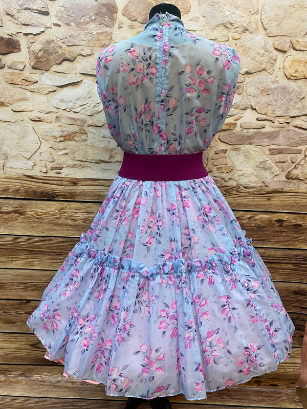 True Vintage Kleid 50´s Tea Dress Nylon Gr. 36 Selten Unikat