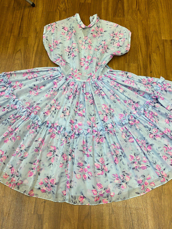 True Vintage Kleid 50´s Tea Dress Nylon Gr. 36 Selten Unikat