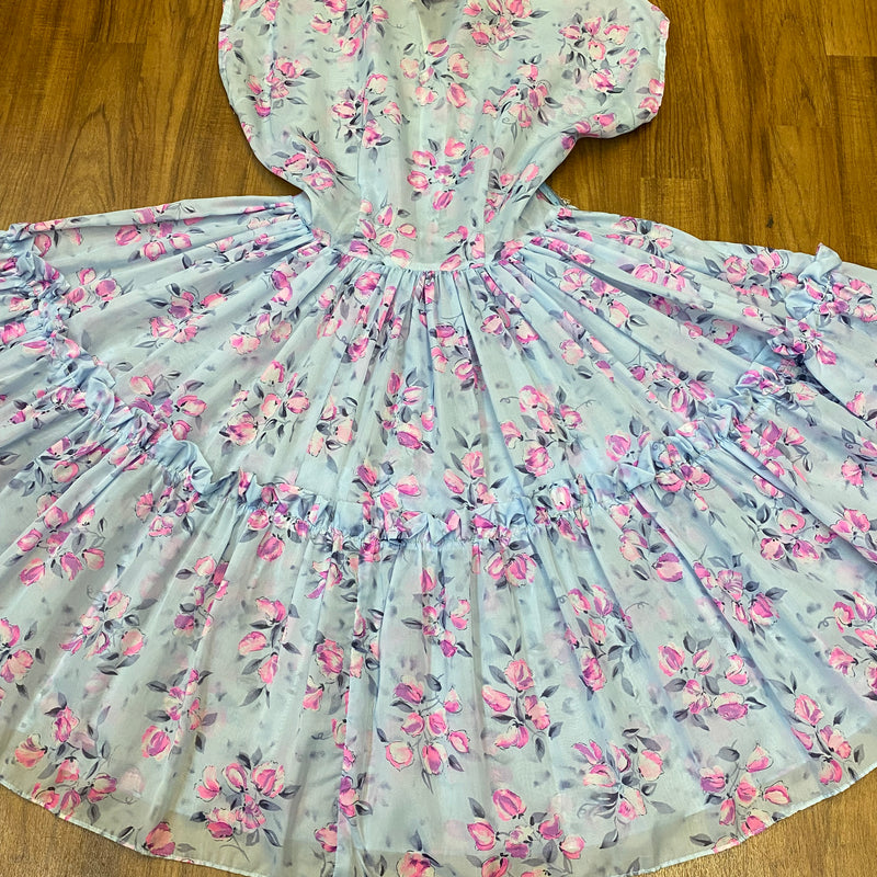 True Vintage Kleid 50´s Tea Dress Nylon Gr. 36 Selten Unikat