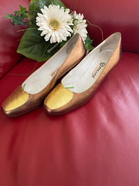 Vintage Metallic Pumps in Kupfer und Gold von Pollini Gr.39