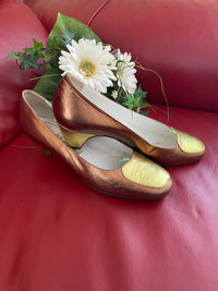 Vintage Metallic Pumps in Kupfer und Gold von Pollini Gr.39