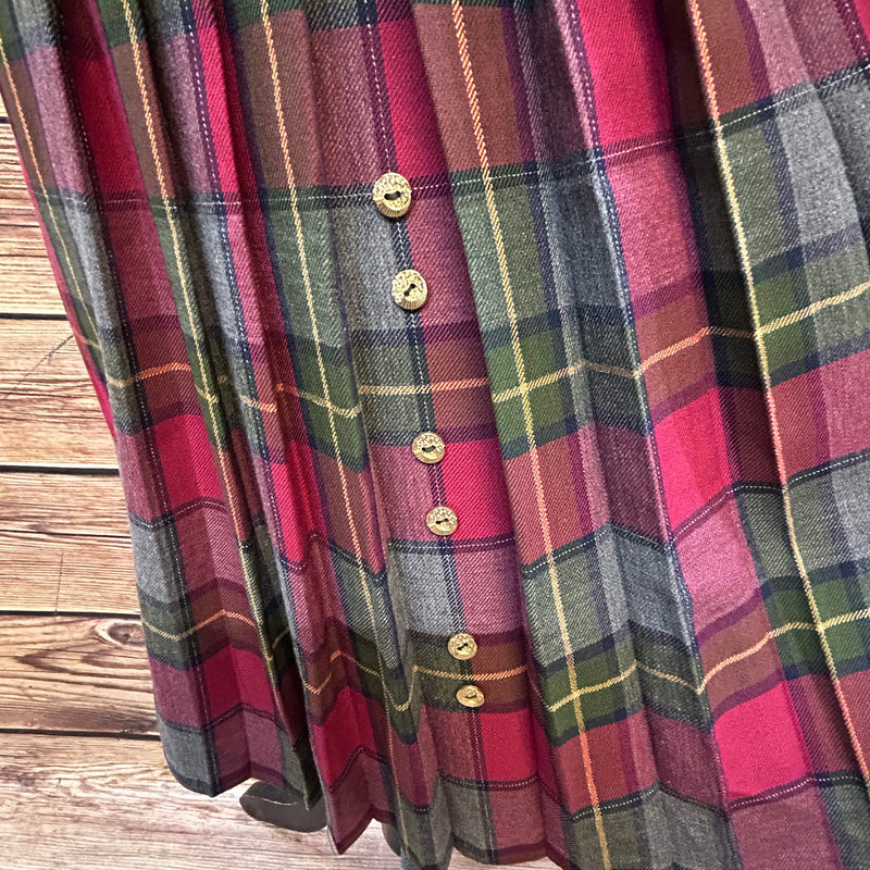 Vintage Faltenrock im Schottenkaro – Gr. 38