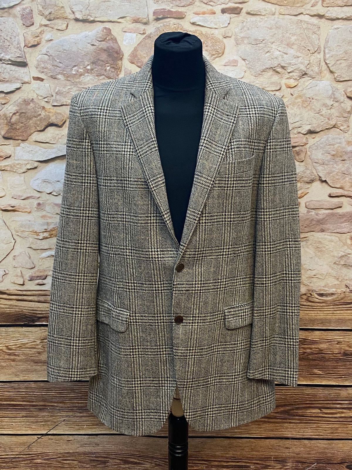 Kariertes Vintage Sakko in Braun/Beige, Größe 102
