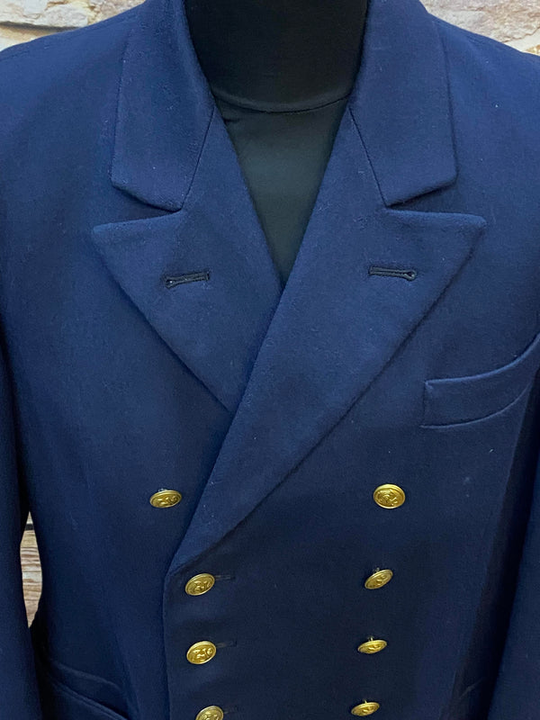 Vintage Uniformjacke Marine Stil – Größe 50, Dunkelblau mit Goldknöpfen