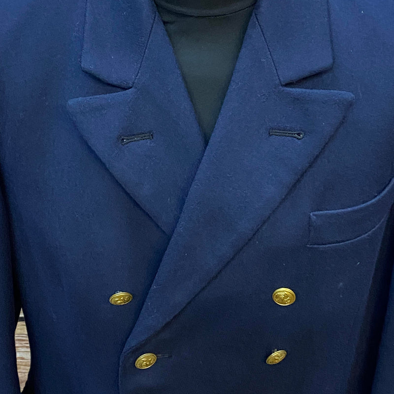 Vintage Uniformjacke Marine Stil – Größe 50, Dunkelblau mit Goldknöpfen