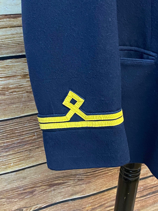 Vintage Uniformjacke Marine Stil – Größe 50, Dunkelblau mit Goldknöpfen