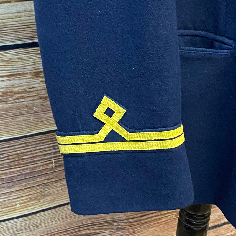 Vintage Uniformjacke Marine Stil – Größe 50, Dunkelblau mit Goldknöpfen
