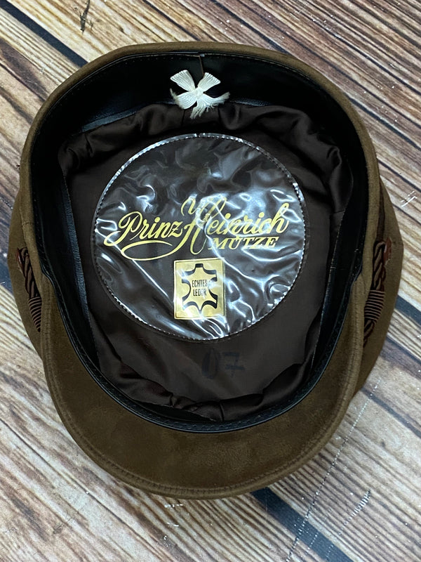 Vintage Prinz-Heinrich-Mütze – Gr. 58 (Echtes Leder, Made in Germany)