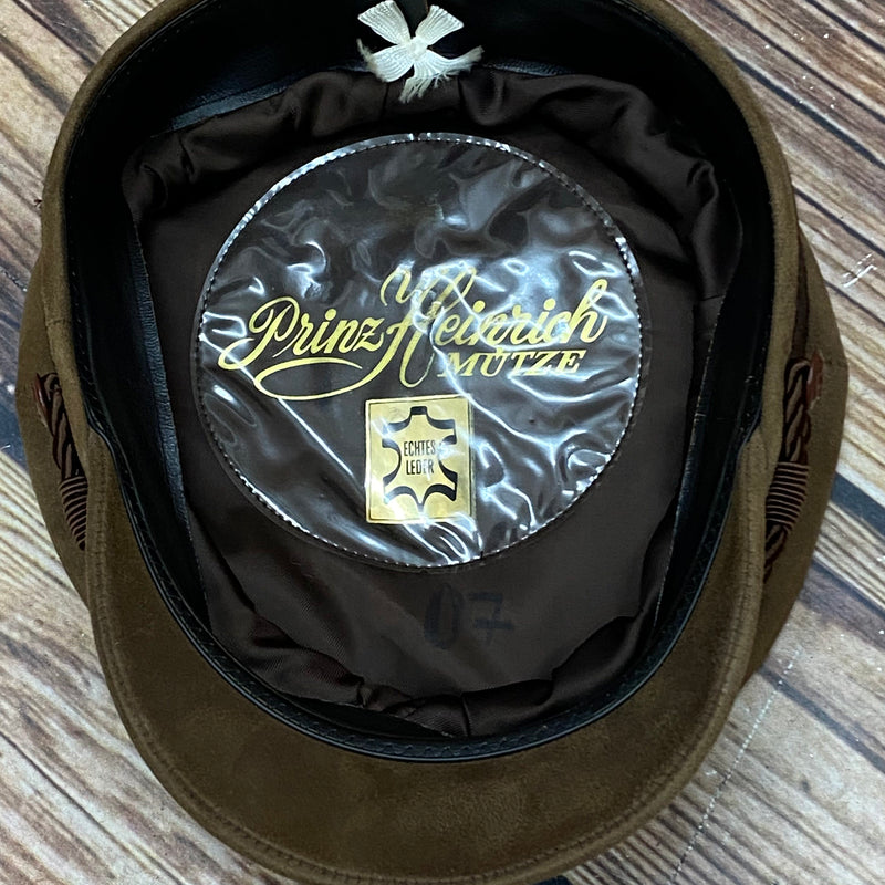 Vintage Prinz-Heinrich-Mütze – Gr. 58 (Echtes Leder, Made in Germany)