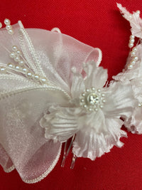 Voile vintage se terminant pour voiles, bijoux de mariée blanc