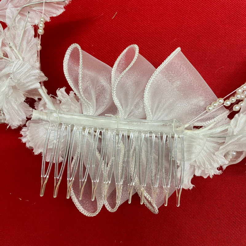 Vintage Schleierabschluss für Schleier, Brautschmuck weiss